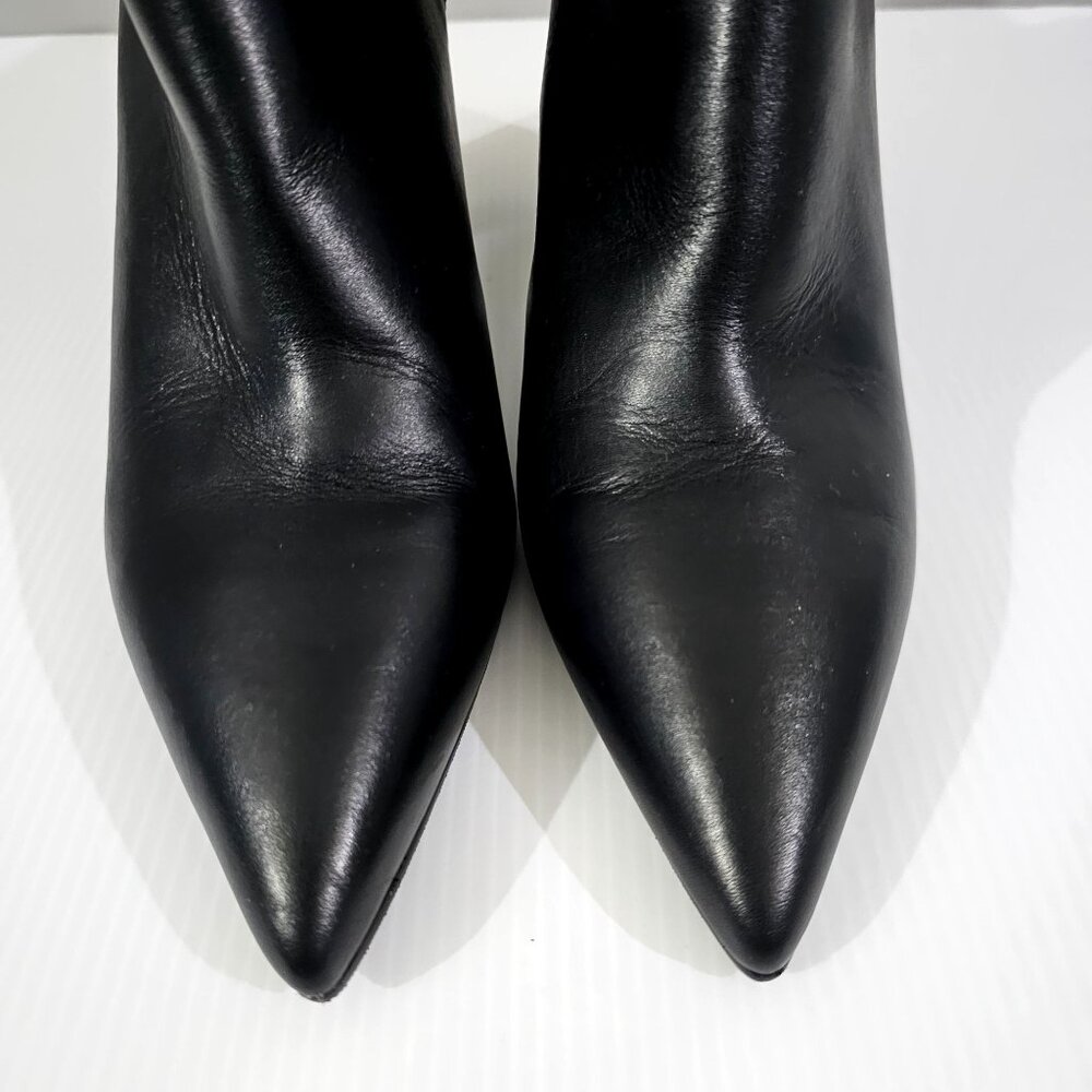 Stuart Weitzman Linsi Zip Ankle Bootie Women Shoe Black Leather Boot Size 8 - Picture 13 of 14
